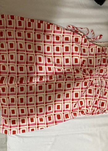 Pembe Desenli Strappy V Yaka Kadın Tulum - Görsel 3