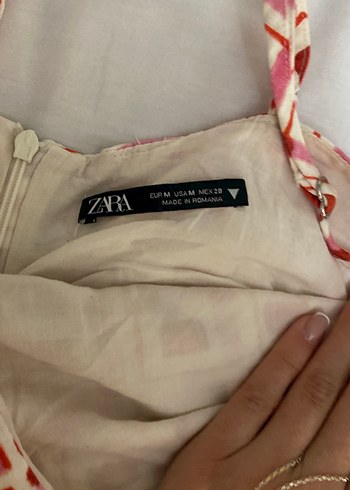 Pembe Desenli Strappy V Yaka Kadın Tulum - Görsel 7