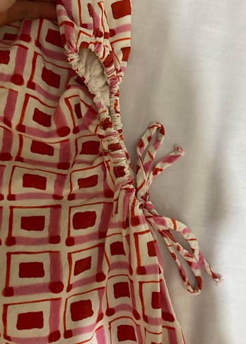 Pembe Desenli Strappy V Yaka Kadın Tulum - Görsel 6