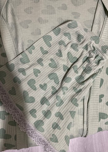 m Beden yeşil Renk Yeşil Bohem Kısa Kollu Mini Pijama Takımı