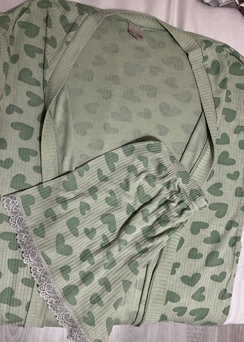 Diğer Yeşil Bohem Kısa Kollu Mini Pijama Takımı