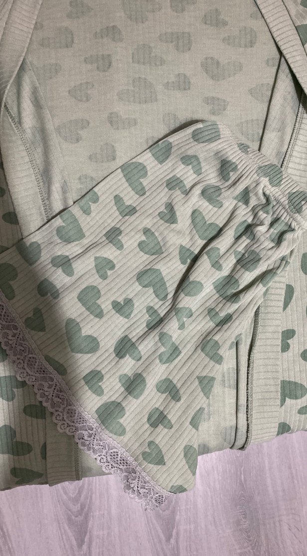 Yeşil Bohem Kısa Kollu Mini Pijama Takımı - Görsel 4