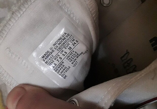 38 Beden beyaz Renk Beyaz converse