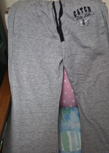 Gri Baskılı Rahat Kesim  Eşofman - Görsel 3