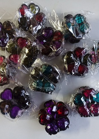 Renkli Boncuklu Vintage Cam Saç Tokaları - Görsel 2