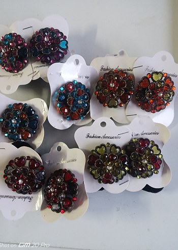 Renkli Boncuklu Vintage Cam Saç Tokaları - Görsel 4