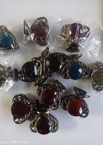 Renkli Boncuklu Vintage Cam Saç Tokaları - Görsel 6