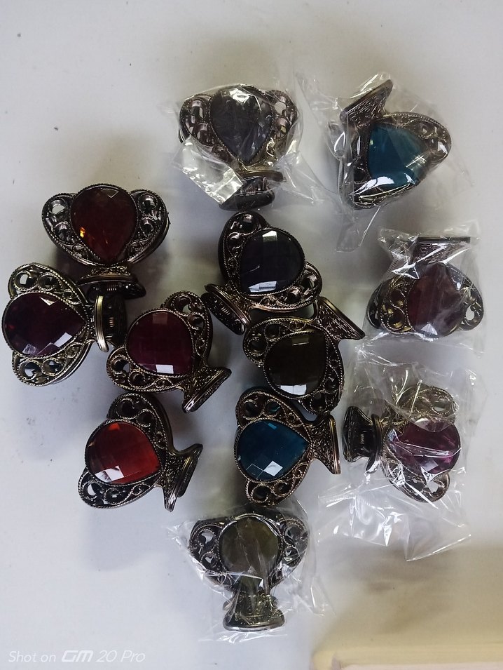 Renkli Boncuklu Vintage Cam Saç Tokaları - Görsel 3