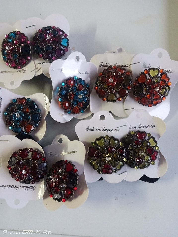 Renkli Boncuklu Vintage Cam Saç Tokaları - Görsel 4