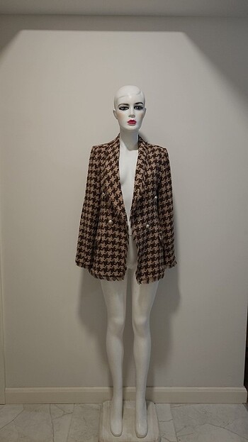 l Beden kahverengi Renk Blazer ceket