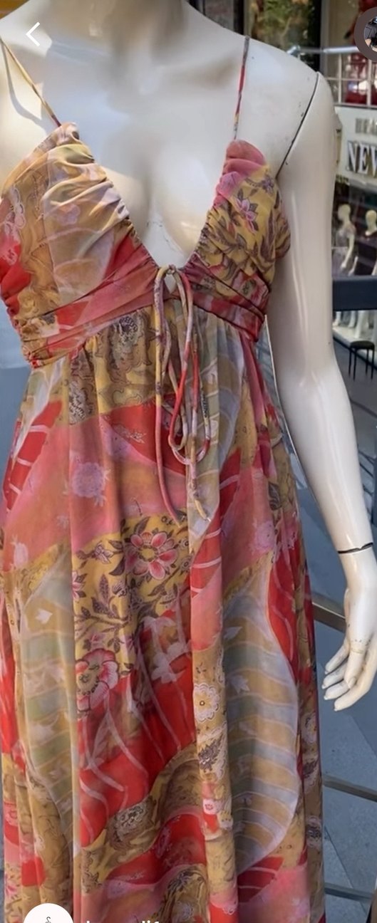 Bohem Çok Renkli Uzun Askılı Elbise - Görsel 2