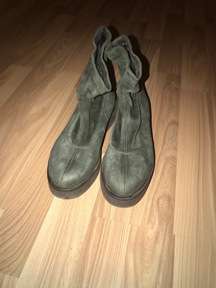 Kadın Haki Süet Dolgu Topuklu Bot - Görsel 3