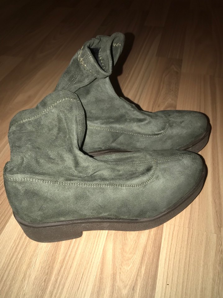 Kadın Haki Süet Dolgu Topuklu Bot - Görsel 4