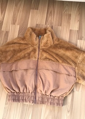 Kahverengi Tüylü Süet Kısa Ceket - Görsel 7