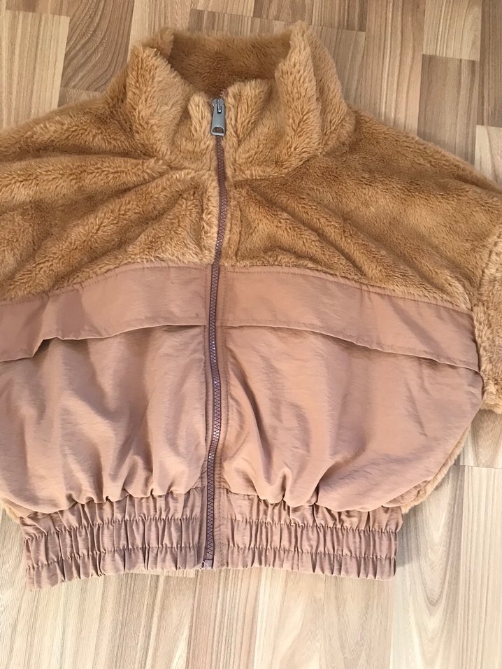 Kahverengi Tüylü Süet Kısa Ceket - Görsel 4