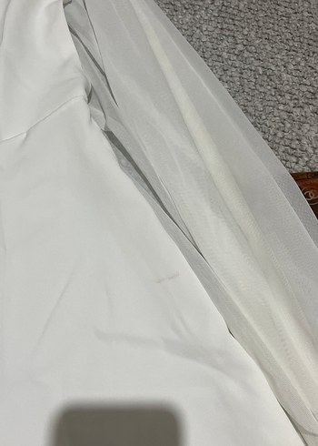 Eyyo Beyaz Transparan Uzun Kollu Mini tulum - Görsel 5