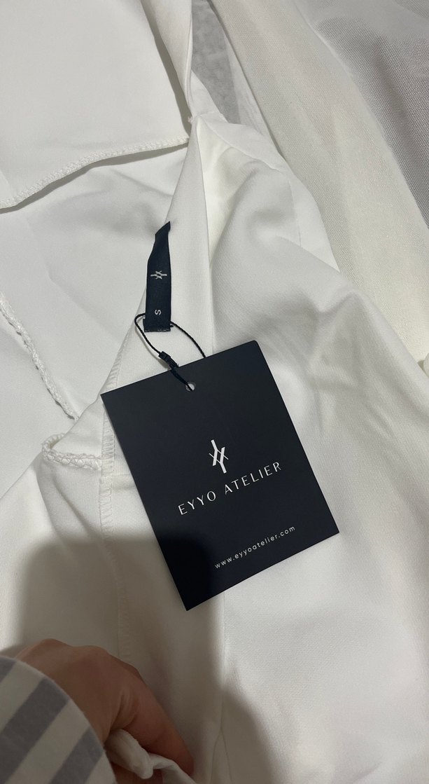 Eyyo Beyaz Transparan Uzun Kollu Mini tulum - Görsel 4