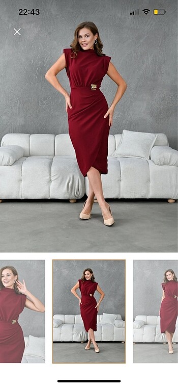 Bordo drape elbise