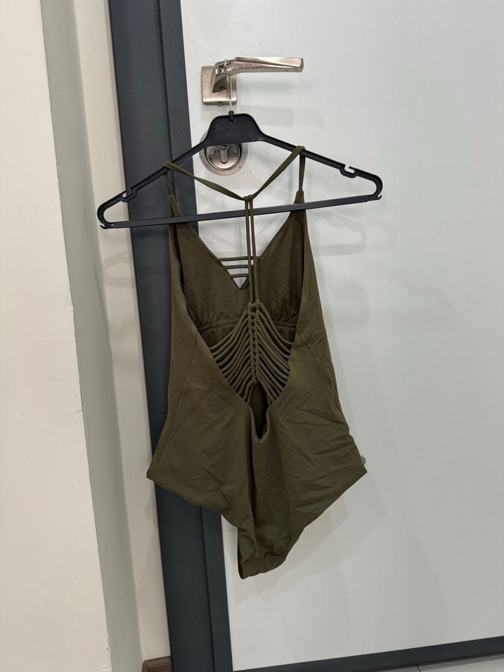 Kadın Haki Strappy Fit Mayo - Görsel 2