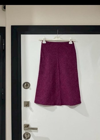 Zara Mor Midi Örgü Kadın Etek