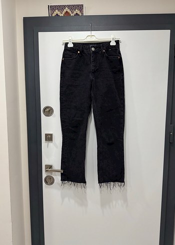 Siyah Midi Kot Pantolon, Regular Fit