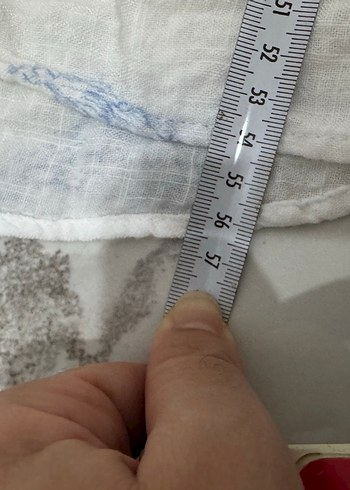 Mavi Uzun Kollu Beyaz Bağlama Desenli Keten Gömlek