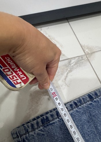 s Beden lacivert Renk Düğmeli Bol Kesim Kadın Kot Pantolon
