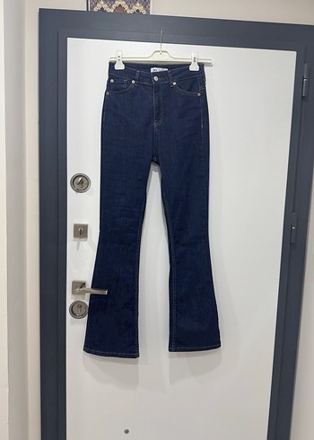 Kadın Lacivert Midi Denim Kot Pantolon