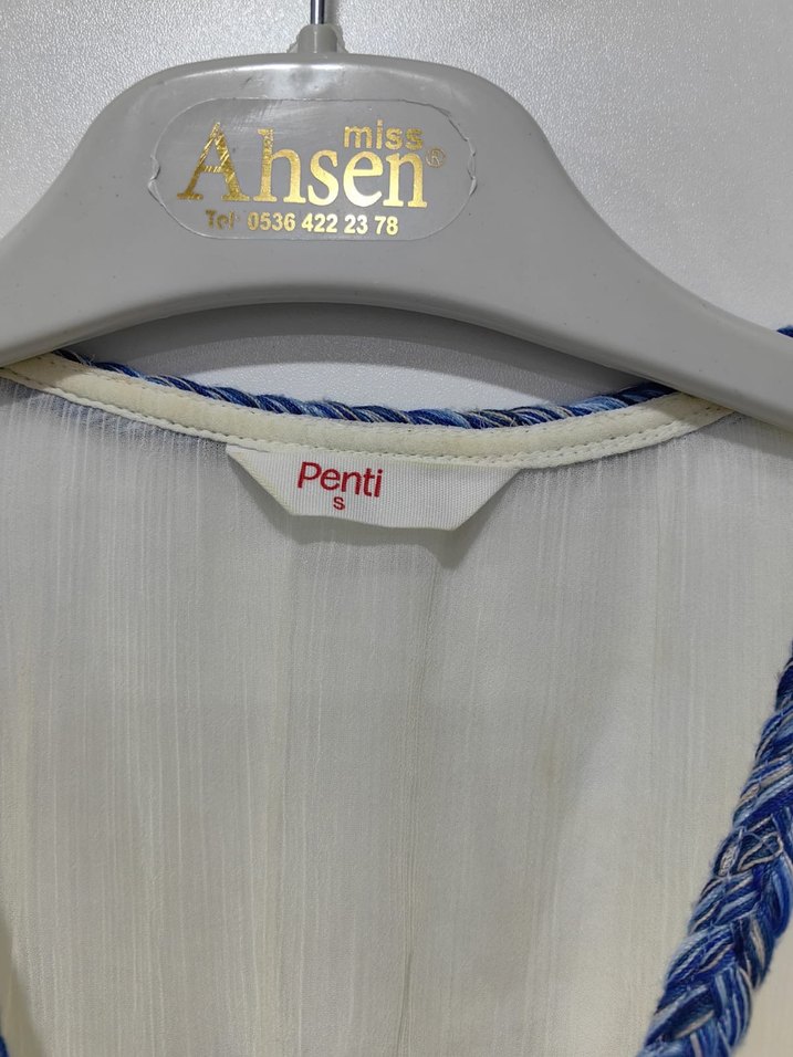 Beyaz Bohem Kısa Kollu Mini Plaj Elbisesi - Görsel 4