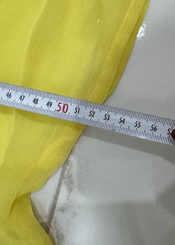 Sarı V Yakalı Püsküllü Bohem Bluz - Görsel 5