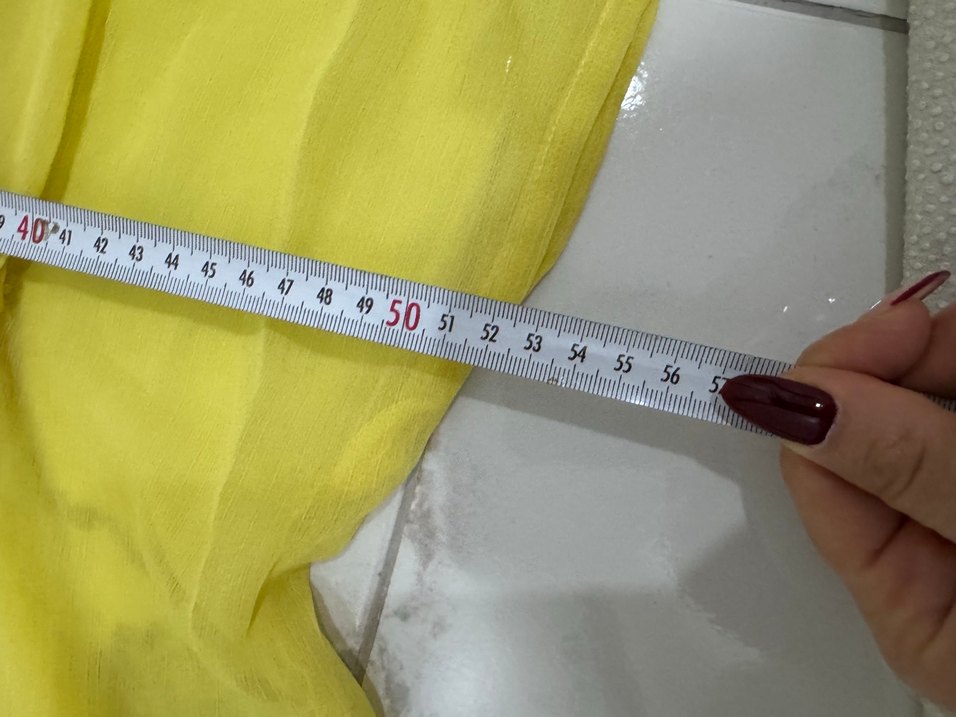 Sarı V Yakalı Püsküllü Bohem Bluz - Görsel 5