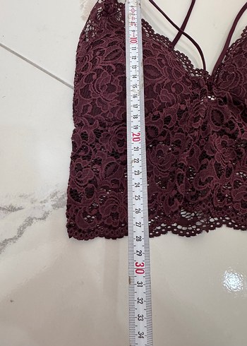 Penti Bordo Dantel Detaylı Kadın Bralet