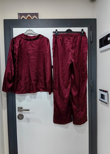 Penti Bordo Kadın Saten Pijama Takımı