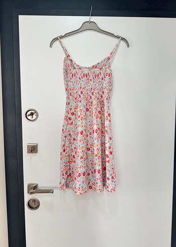 H&M Çiçek Desenli Mini Pliseli Elbise