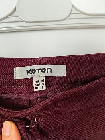 34 Beden bordo Renk Koton pantolon