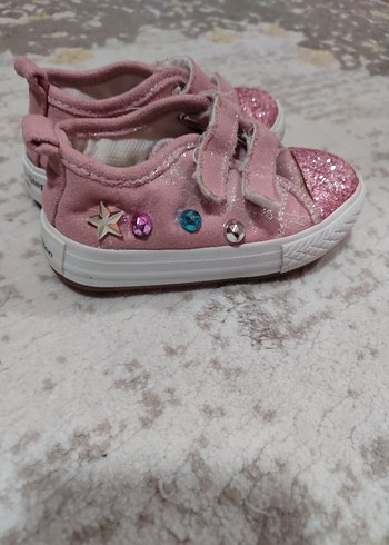 Pembe Simli Kız Çocuk Spor Ayakkabı - Görsel 2