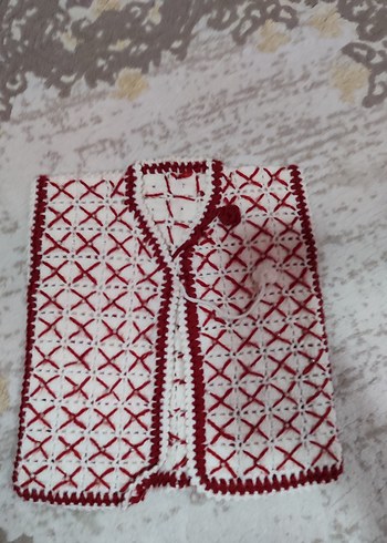 Beyaz Kırmız bebekı Örgü - Görsel 2