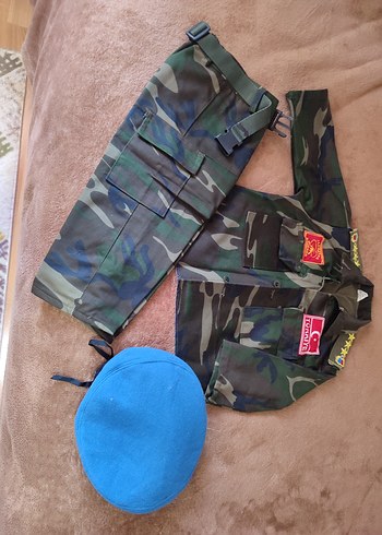 Erkek Haki Askeri Ceket Rozetleri mevcut - Görsel 4