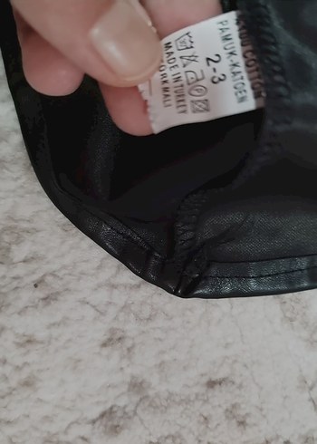 Kız Çocuk Siyah Deri Goth Etek - Görsel 4