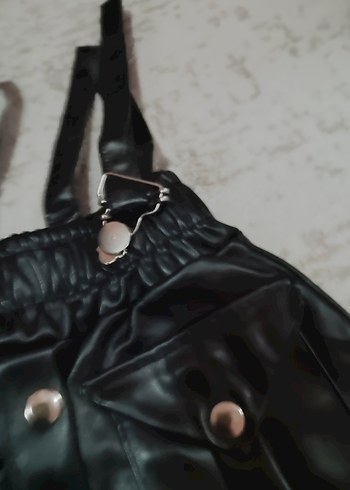 Kız Çocuk Siyah Deri Goth Etek - Görsel 2