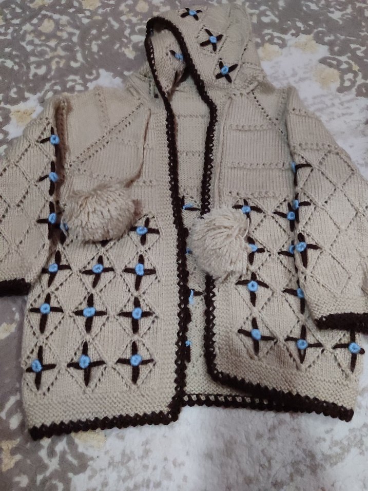 erkek çocuk Nakışlı Örgü Hırka - Görsel 3