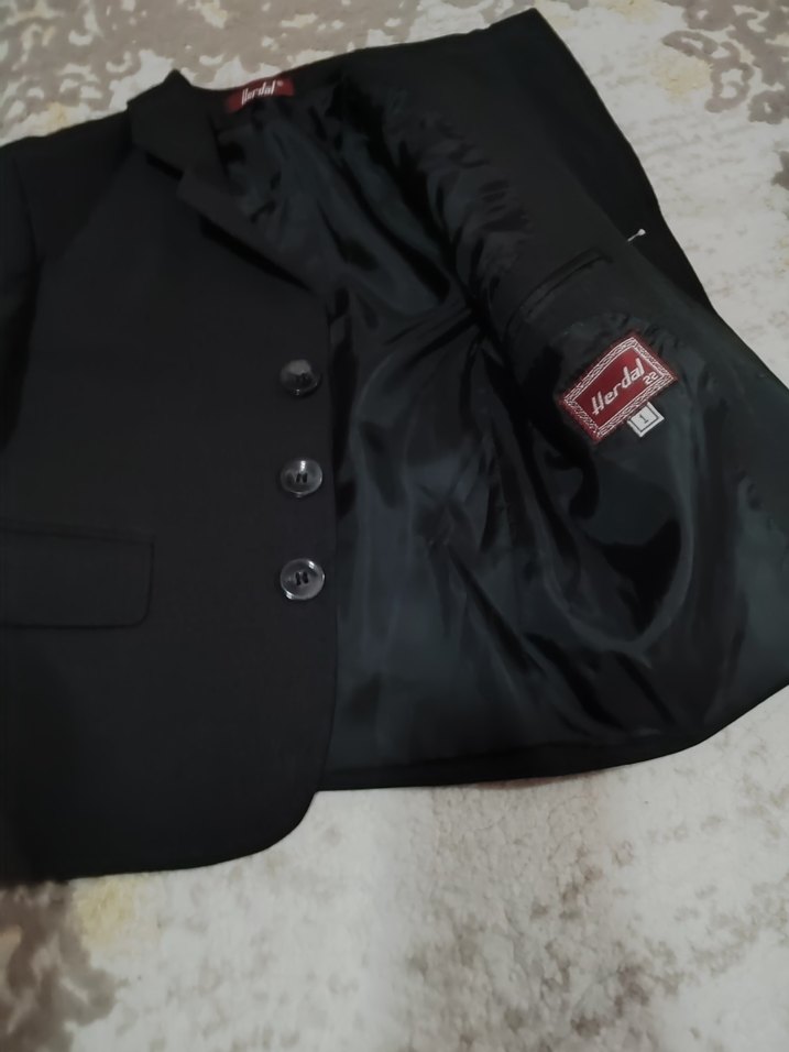 Erkek Siyah Regular Fit Düğmeli Takım Elbise - Görsel 4