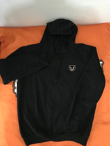Koton xl beden emoji desenli siyah kapüşonlu sweatshirt