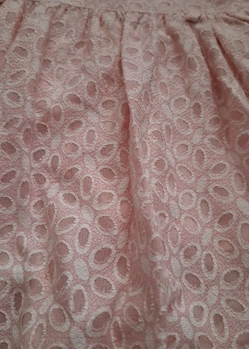 Kız Çocuk Pembe Dantel Elbise - Görsel 2