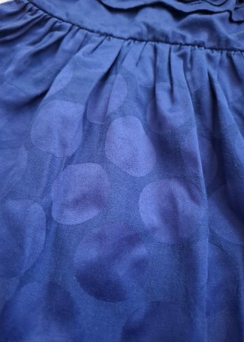 Kız Çocuk Lacivert Puantiyeli Fırfırlı Elbise - Görsel 2