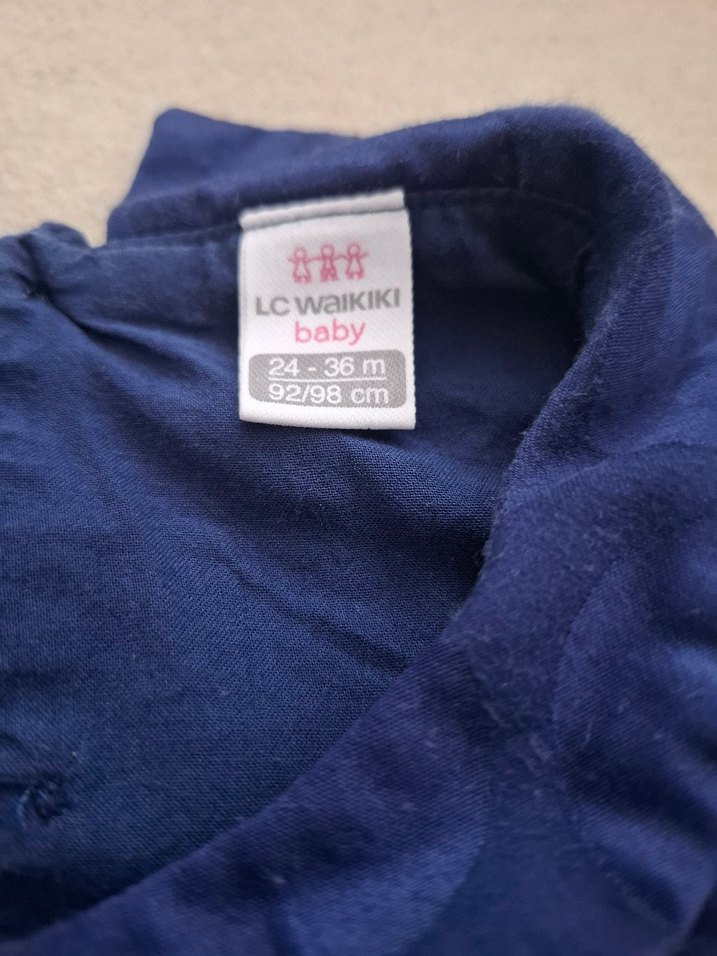 Kız Çocuk Lacivert Puantiyeli Fırfırlı Elbise - Görsel 3