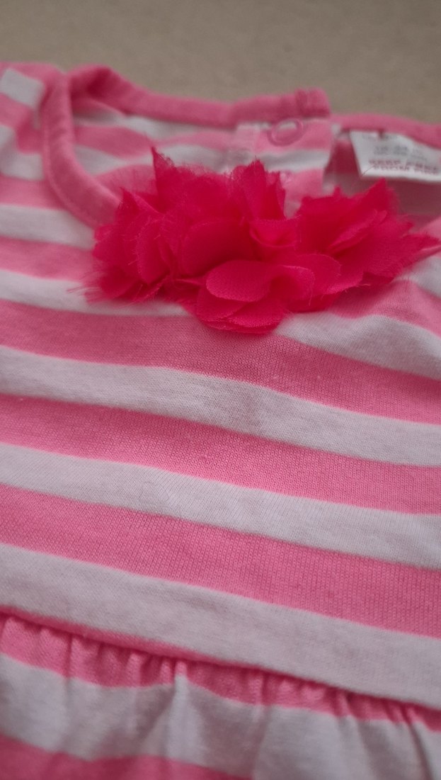 Kız Çocuk Pembe Çizgili Kolsuz Elbise - Görsel 3