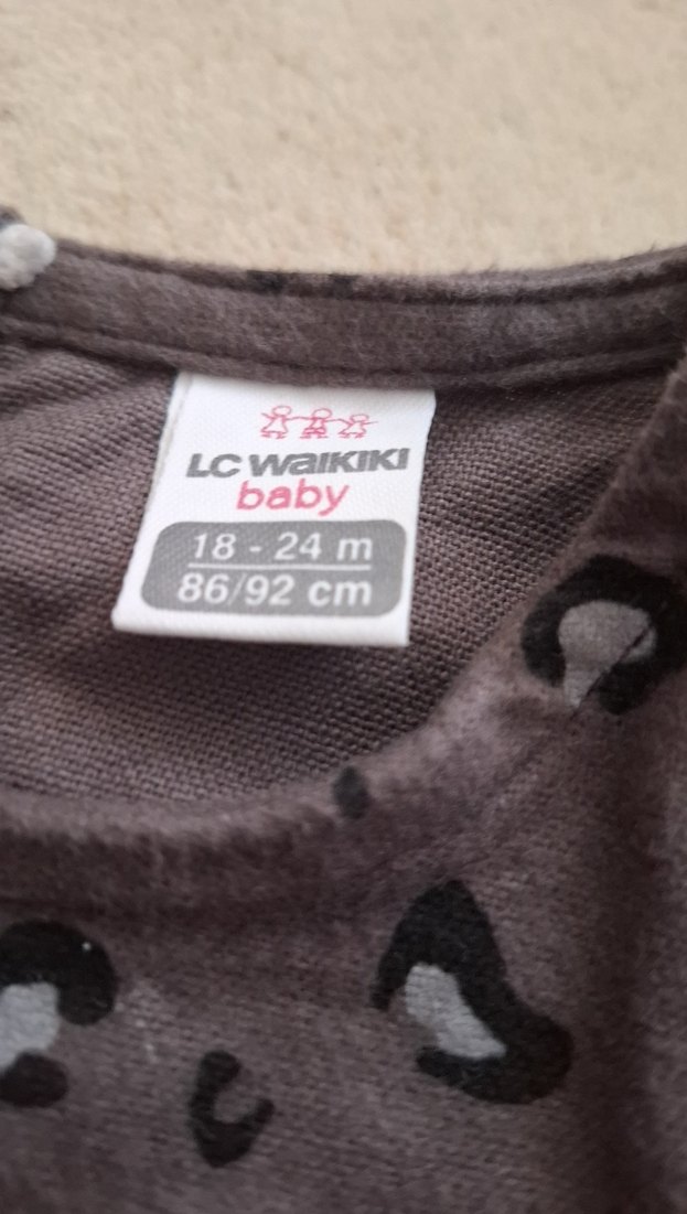 Uzun Kollu Gri Kız Çocuk Elbisesi - Görsel 2