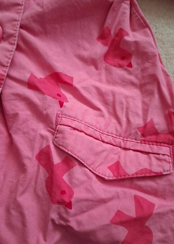 Kız Çocuk Pembe Kapüşonlu Yağmurluk - Görsel 3