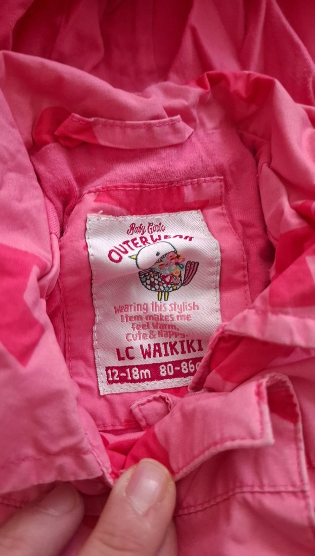 Kız Çocuk Pembe Kapüşonlu Yağmurluk - Görsel 2